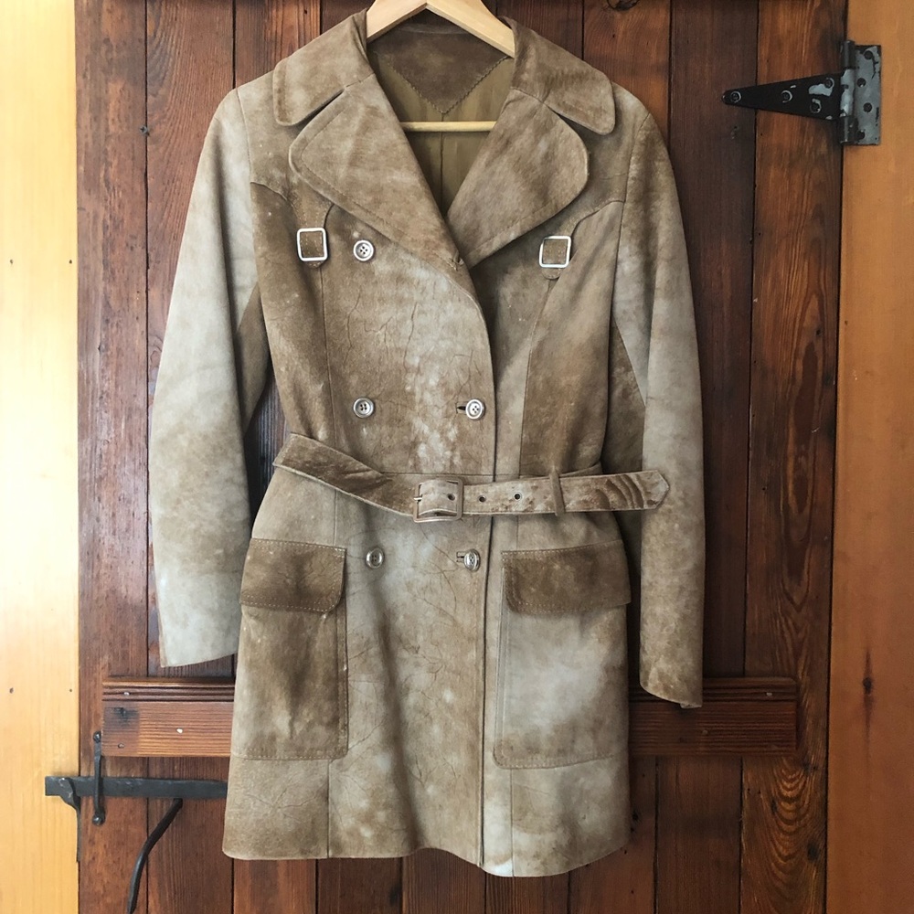 vintage deerskin suede trench